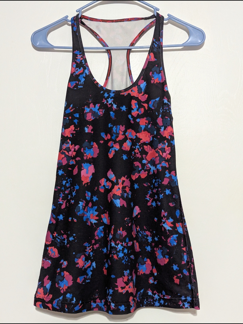 lululemon athletica Black Floral-Print Racerback Tank with Pink & Blue Accents - Picture 2 of 4